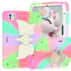 Whimsical Unicorn Tablet Case with Kickstand - Durable Hard Cover - Pro 2024 11inch (Colorful Pink)