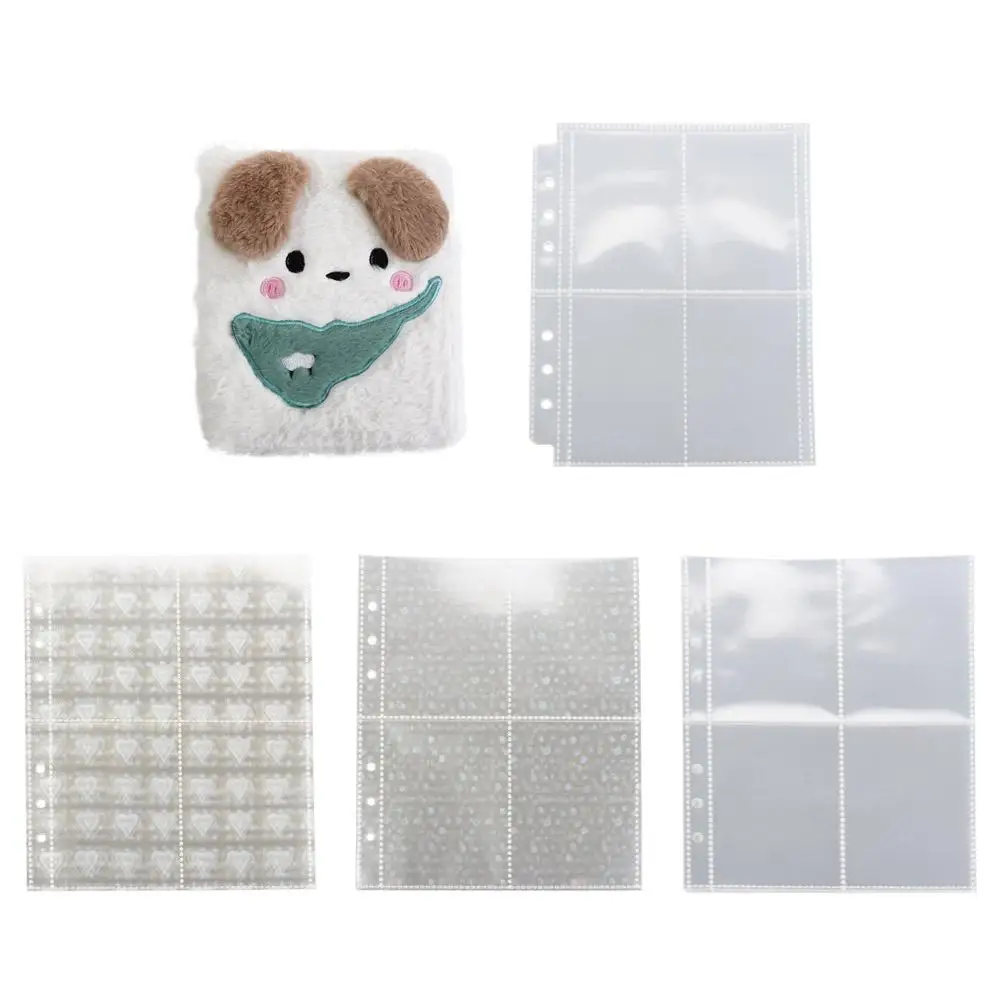 10pcs Cute Plush Cartoon Plush a6 Photocard Holder Dog PVC Idol Photo Album Kawaii 4 Grids Photocards Collect Volume Stationery