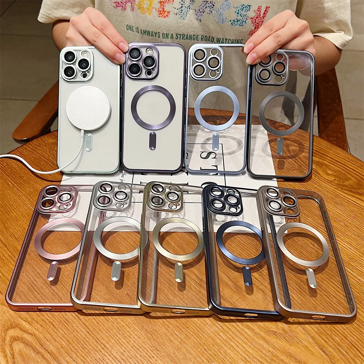 Per Iphone 14 15 Pro Max Placcatura In Titanio Custodia Originale Opaca Iphone 13 12 11 Custodia Sottile Magnetica