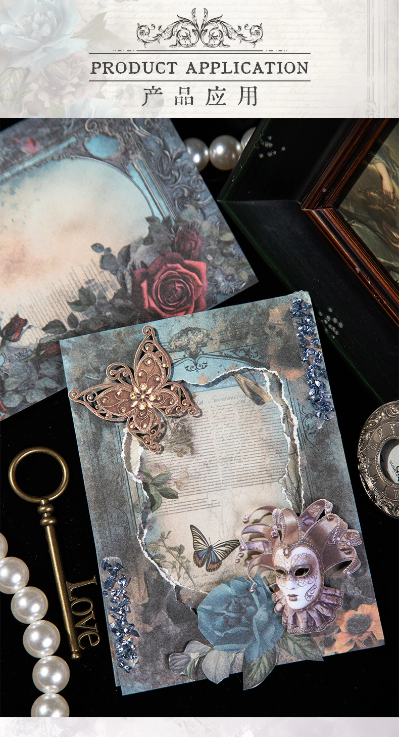 30 Stück Barock Garten Dekor Scrapbook Vintage Material Papier Combo Kit DIY Junk Journal Collage Fotoalbum Retro Kunstpapier – Detail 9