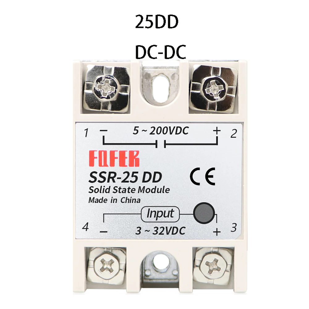 High-Power DC-DC Solid State Relay Module, 3-32V DC Input, 5-200V DC Output, 10-100A Range