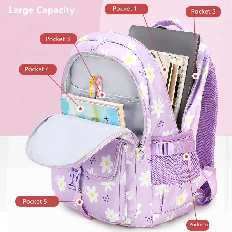 Woosir Zaino Scolastico Sirena Per Bambina E Ragazza, 3 In 1 Con Borsa Pranzo E Astuccio, 15.6 Pollici, Grande Capacità