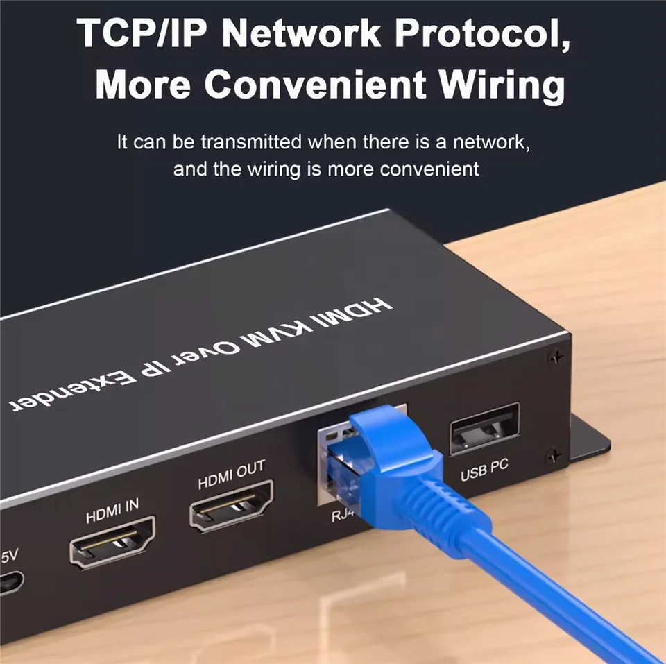 4K 200M HDMI KVM Extender over IP RJ45 Ethernet Cat6e/6 cable HDMI USB Extender