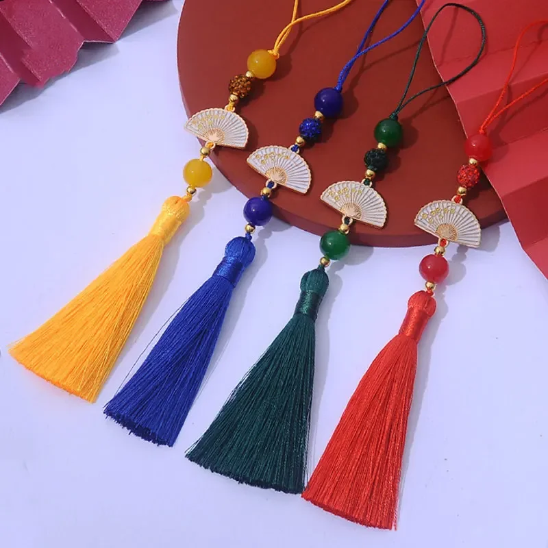 Fan Tassels Bookmark Tassels Silky Handmade Soft with Loops 2Pcs for DIY Crafts Jewelry Making