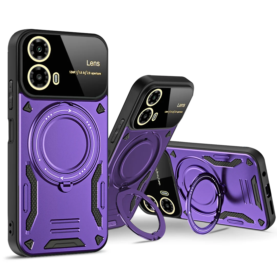 Enhanced Magnetic Stand Military Grade Shockproof Armor Case with Magsafe Compatibility