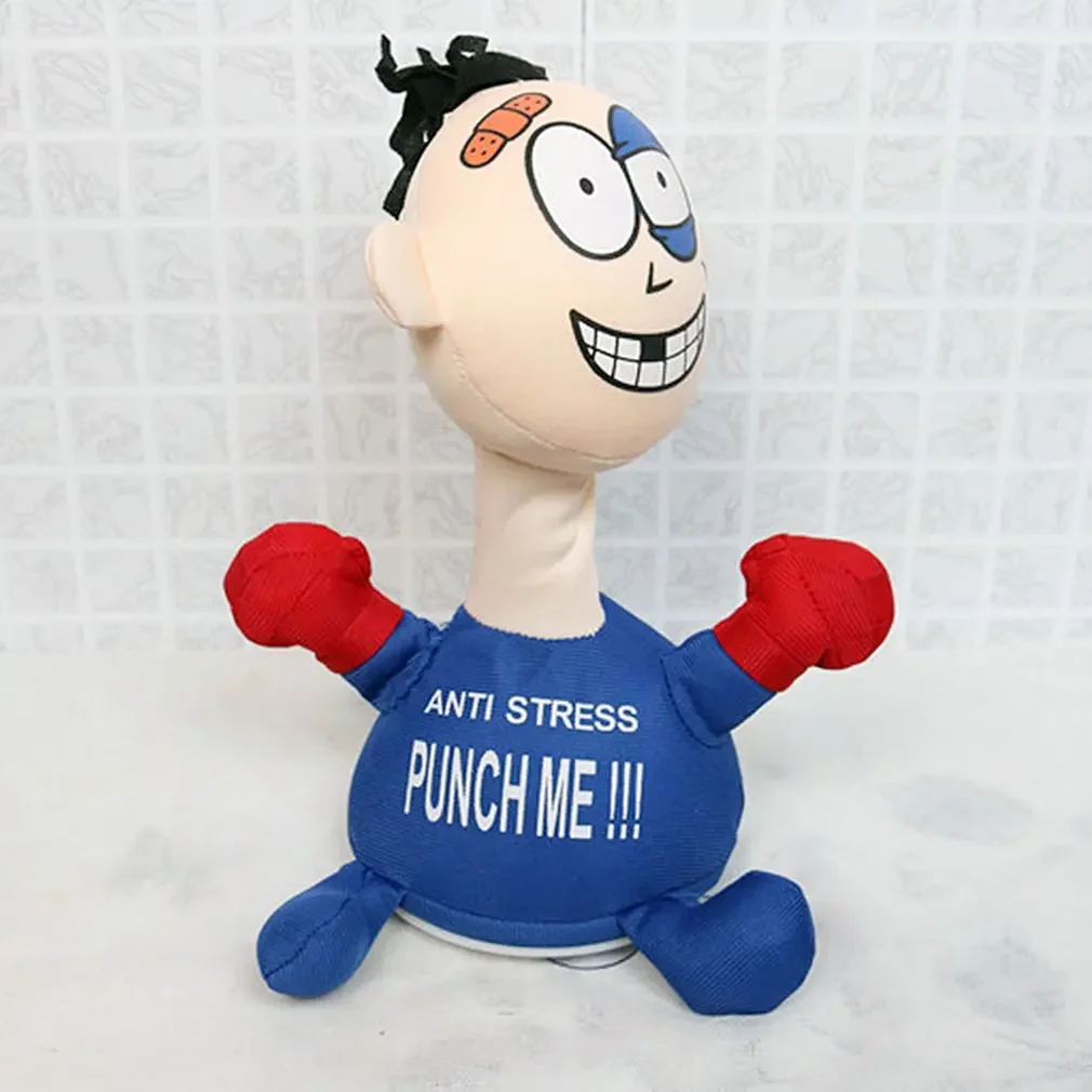 Electric Plush Toy Punch Hit Me Villain Creative Vent Decompression Toys Doll Toys for Friends Funny Children or Adult Gift