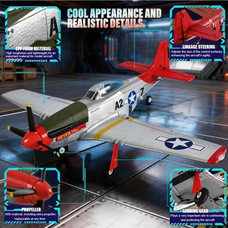 Avion RC Fighter Jet RTF sa LED - 2 Baterije, Daljinski upravljani lovac