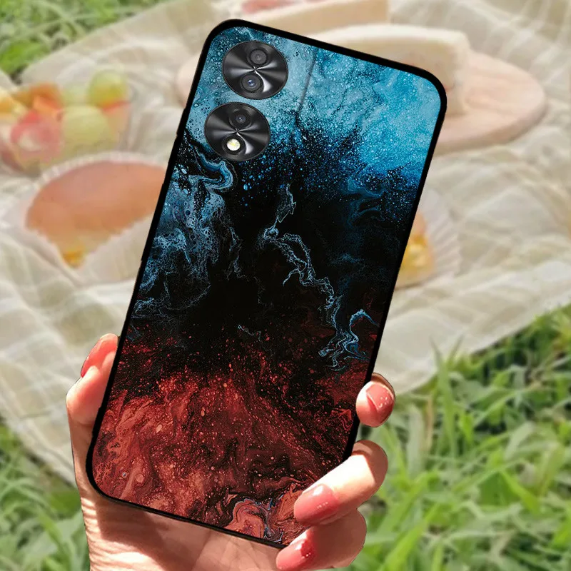 Elegant Black Marble Silicone Protective Case Cover - Soft Bumper Coque