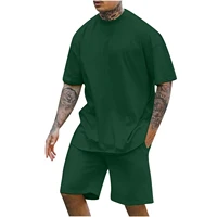 Summer Solid Color 3D Print T-Shirts Shorts Sets Men's Tracksuits Oversized Short Sleeve T Shirt Pants Set Man Suits Clothing 1