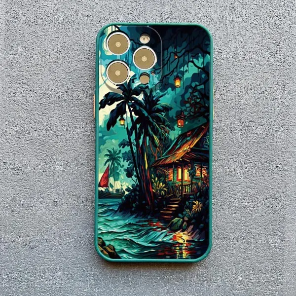Seaside Coconut Tree Coastal Scenery Handyhülle für IPhone 16 15 14 13 12 11 Pro Max Mini X XR XS 15 7 8 Plus stoßfeste Abdeckungen – Detail 3