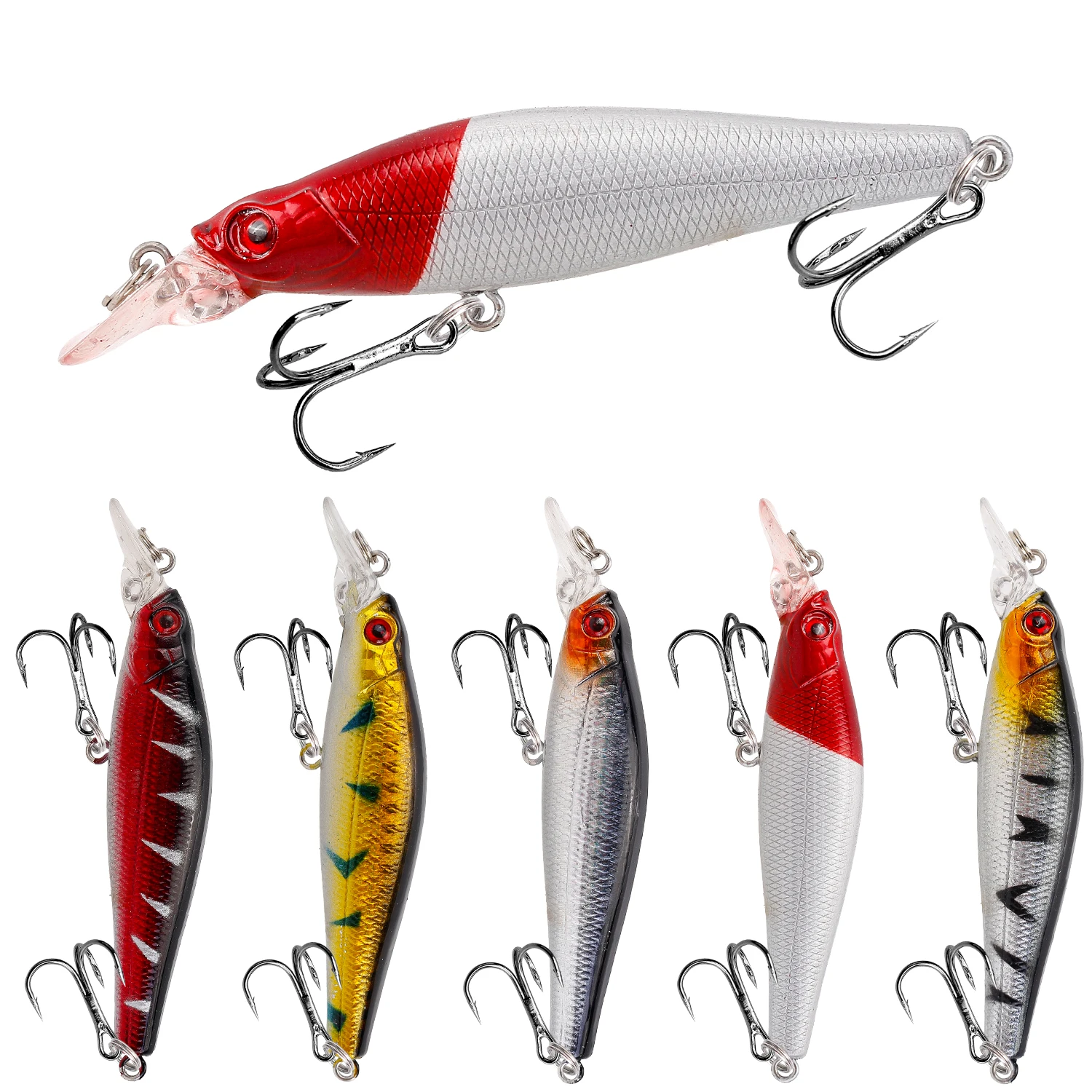 

Bisogoon Fishing Lures 8.5cm 8g Minnow bass Crankbait Hard Bait Wobbles Slow Sinking Jerkbait Fishing bait Tackle