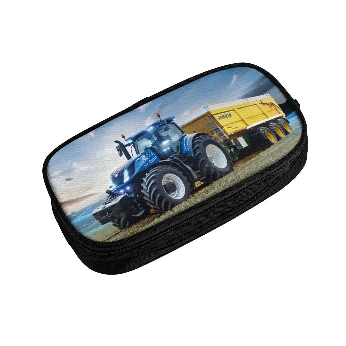 소년 소녀를위한 사용자 정의 농장 트랙터 연필 케이스 대형 스토리지 펜 가방 상자 학교 액세서리