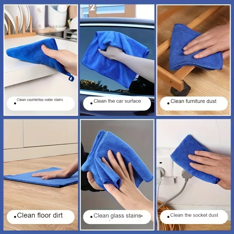 10PCS Car Towels, Household Kitchen Cleaning Cloths,Multifunctional Dishwashing Cloths,Car Cleaning Towels,Glass Cleaning Towels