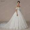 BEPEITHY Customized Luxury Strapless A Line Glitter Wedding Dresses Off The Shoulder Women Ivory Bling-Bling Bride Bridal Gown 4
