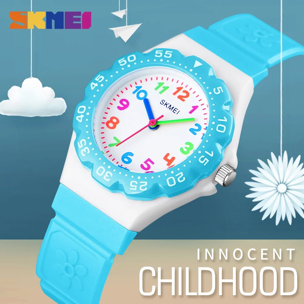 SKMEI 1483 NEW Boys Girls Waterproof PU Wristband Quartz Children Watch Kids Watches Outdoor Sports Wristwtatch reloj