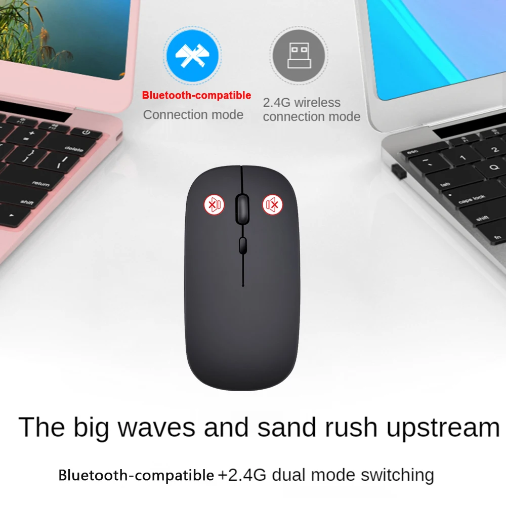 Wireless Rechargeable Bluetooth Noiseless Silent Mouse For Ipad Samsung Huawei Android Windows Tablet