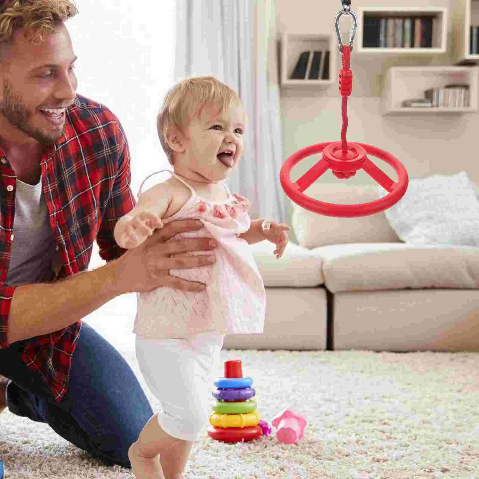 Ninja Wheel Exercise Handle Grip Children Indoor Ring Practical Fitness Gym Heavy Duty Kids Swing Gymnastic Rings Toy 6