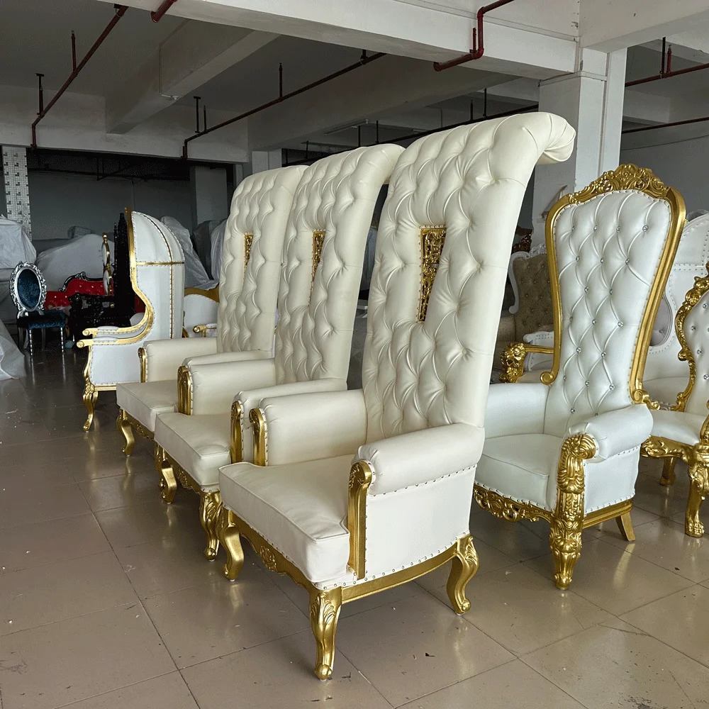 Latest King Chair Throne With High Quality Luxury Golden Back Modern Chair Exquisite