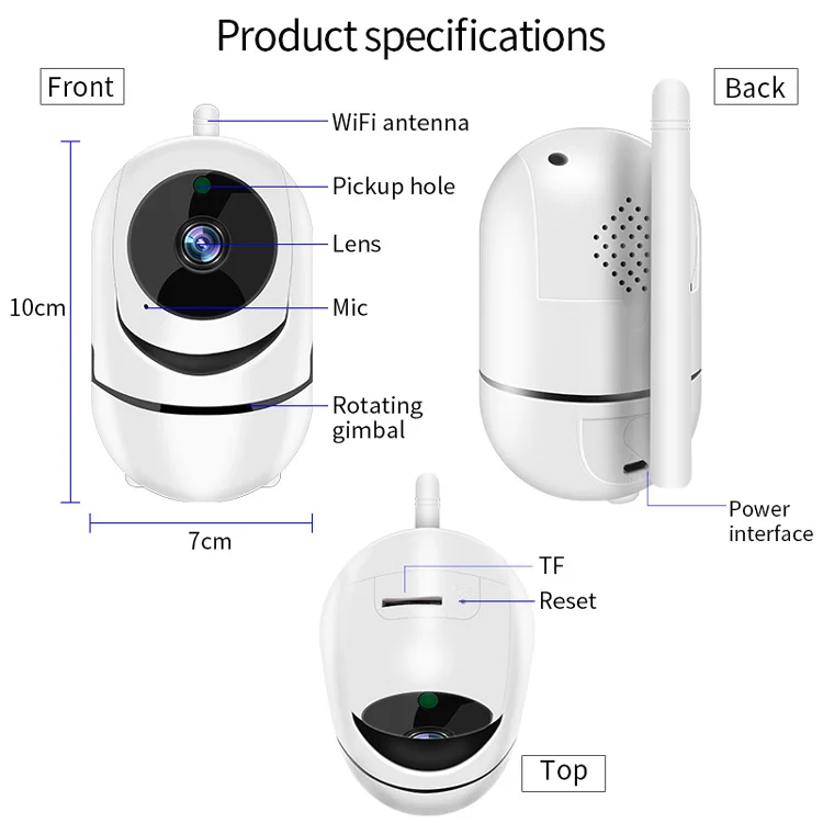 1080P Mini IP Camera 360°Automatic Rotation Tracking Cruise HD Night Vision Camera Smart Wireless WiFi Camcorder