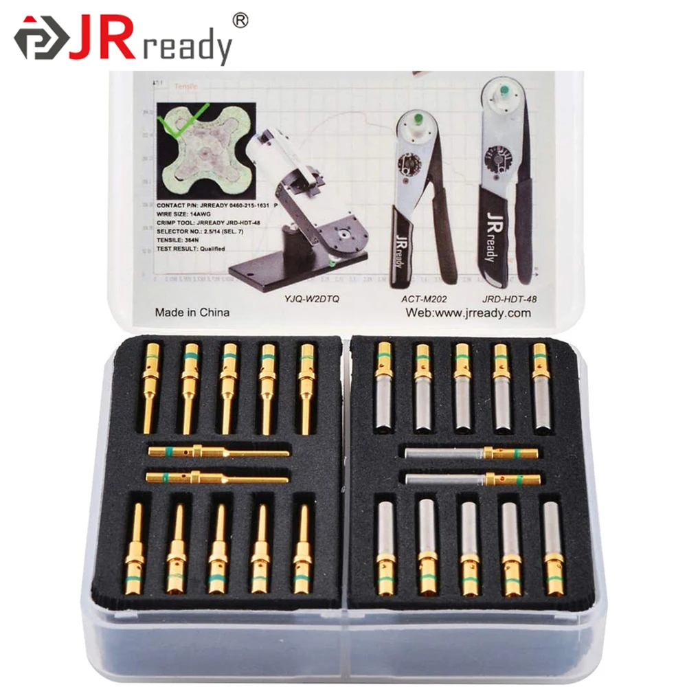 

24 шт. JRready ST6151 контактор штекер гнездо Твердые клеммы обжимные клеммы автомобильные контакты разъема неизолированный штекер 16AWG