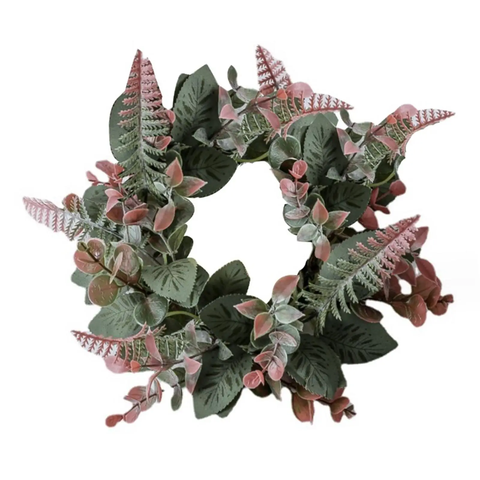 

Candle Ring Artificial Wreath Pillar Candleholder Artificial Leaves Candles