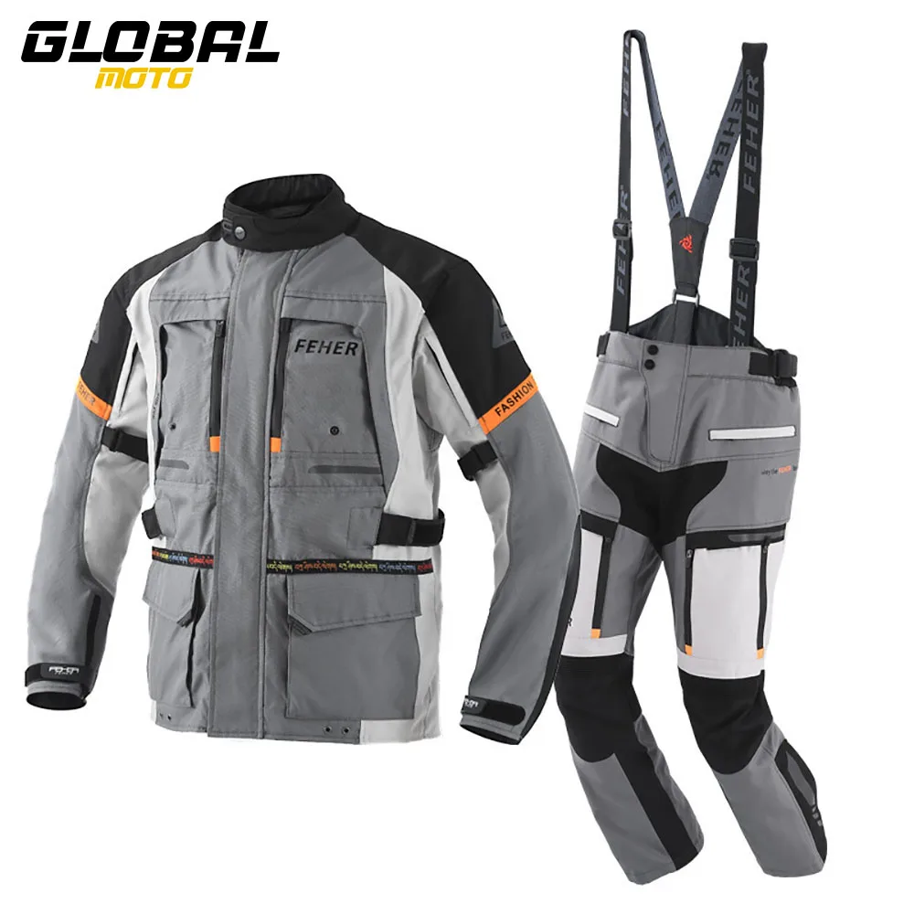 Motorcycle Rally Suit Waterproof Motorcycle Jacket Set Winter Racing Wear-resistant Protective Motocross Clothing Size S-7XL
