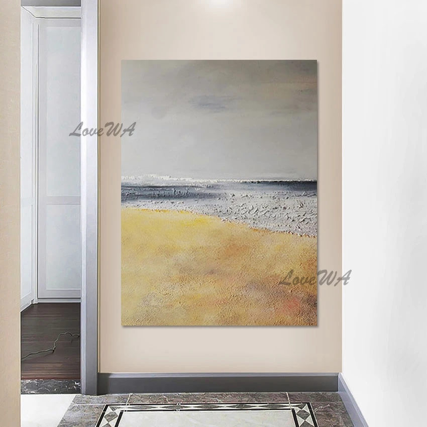 

Настенная картина с изображением пляжа, Морского Пейзажа, без рамки, галерея, холст, акриловое искусство для украшения отеля