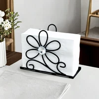 1pc metal creative napkin holder, modern minimalist flower napkin holder, dining table upright tissue holder 2