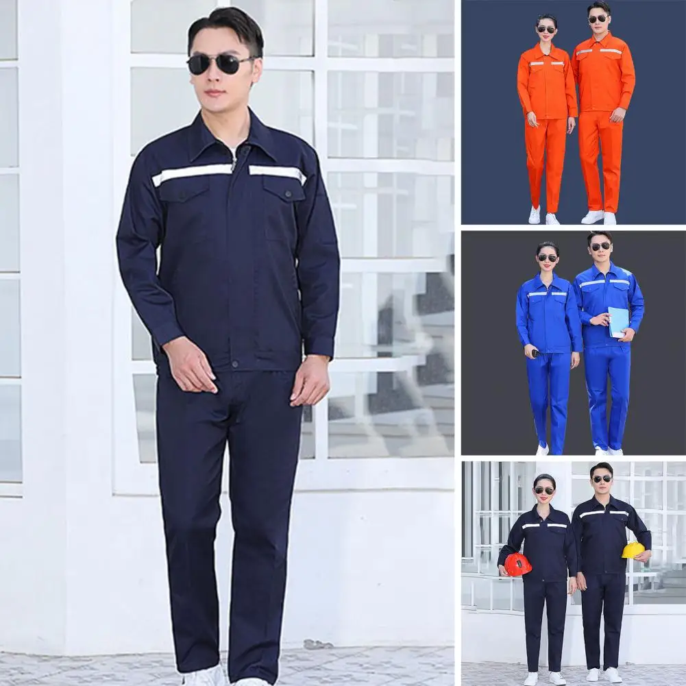 

Safety Worker Uniform Durable Reflective Workwear Set for Mechanics Auto Repair Workers Protective Safety Uniform with Pockets