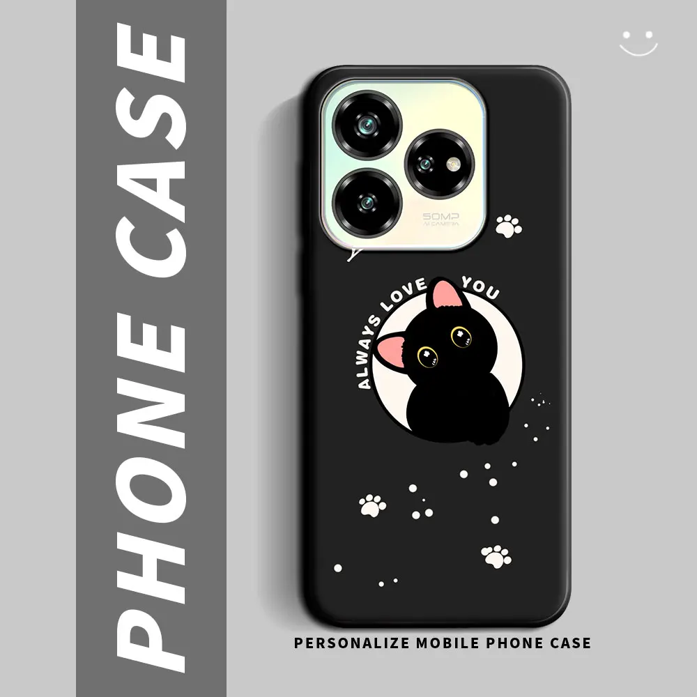 Cartoon Cute Cat Flower Shockproof Silicone Phone Case - Soft and Stylish Back Cover