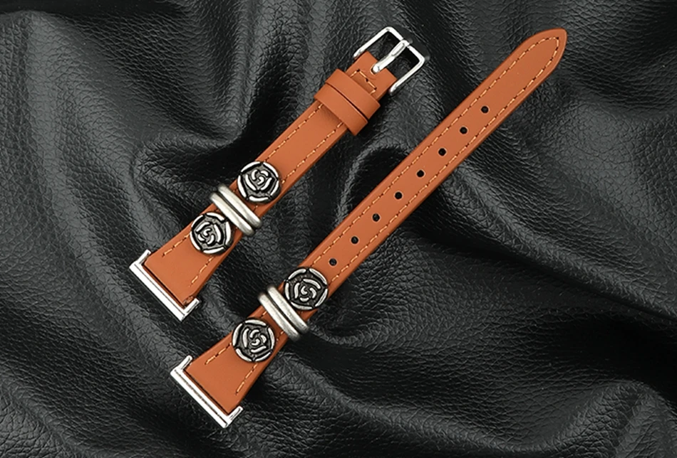 18/20/22MM Band für Samsung Galaxy Uhr 7 6 4 Classic 5 Pro Kamelie Leder Blume Armband Armband für Amazfit Bip Huawei GT2 3 – Detail 14