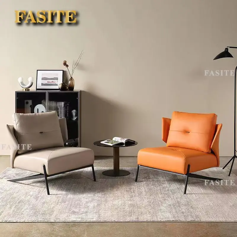 Description Picture 3 of itemMinimalist microfiber leather single person sofa chair, designer chair, homestay lazy chair