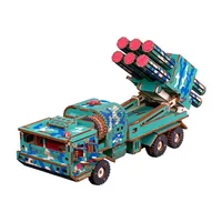 Wooden 3D Large Puzzle Anti-aircraft Missile Guide Car Adult Children Handmade DIY Kindergarten Gift Back to School Season Gifts 2