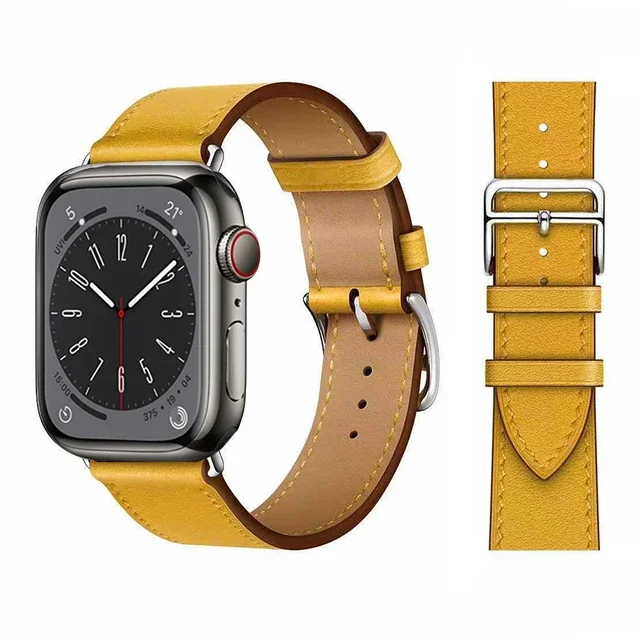 Premium Genuine Leather Watch Strap - Elegant and Versatile Wristband Bracelet
