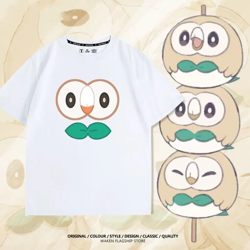 

High Quality Pokémon Pokémon Wooden Cartoon Summer Boys and Girls Short Sleeve Children's T-Shirts Loose Casual Joint 3-14 Years