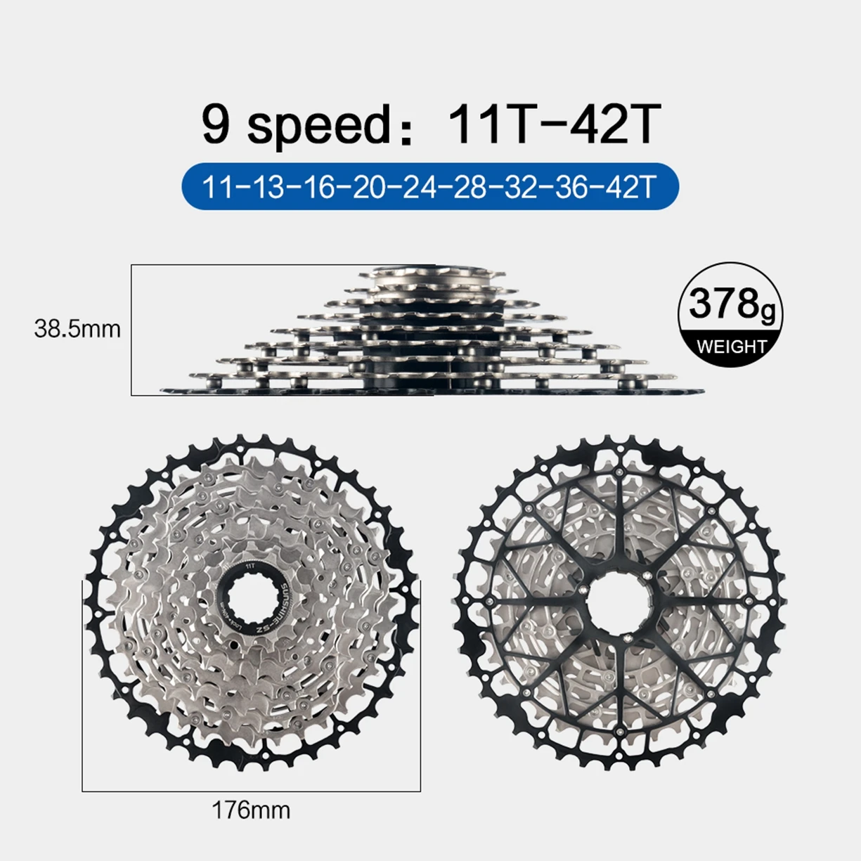 SUNSHINE MTB Kassette 8 9 10 11 12 Geschwindigkeit Mountainbike Freilauf Extra Licht 40 42 45 46T 48T 50T 52T für Shimano HG Kettenrad – Detail 29