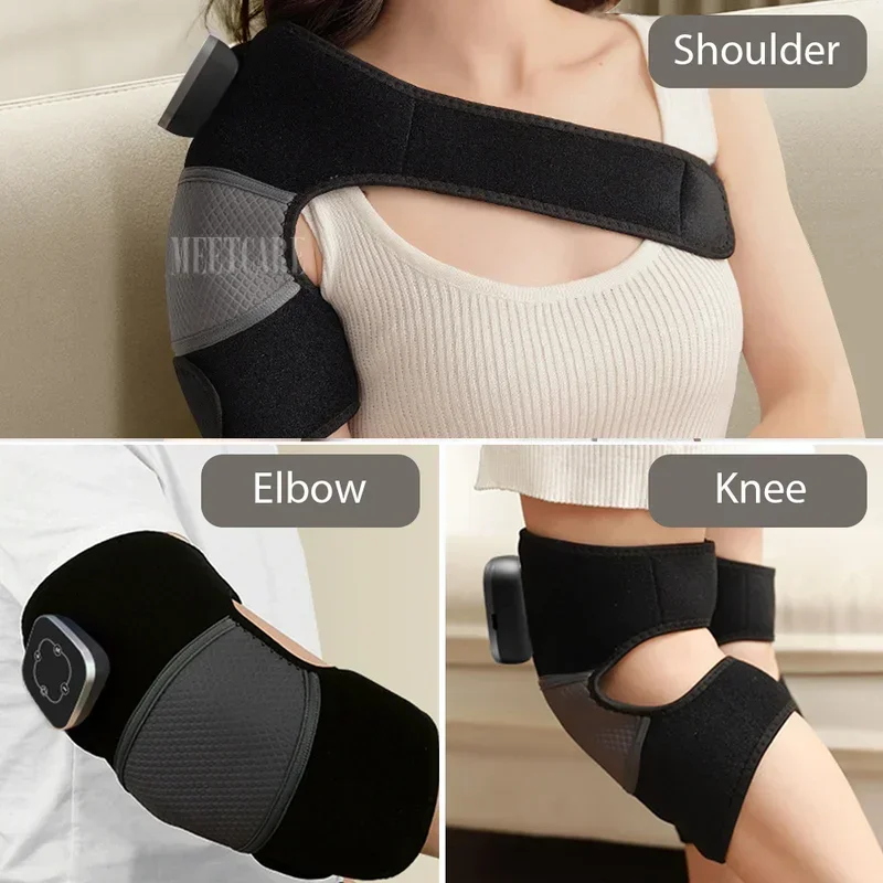 3in1 Electric Knee Should Brace Massage with Vibration Heated Massage Therapy Shoulder Elbrow Pain Relief Old Cold Leg Knee Warm