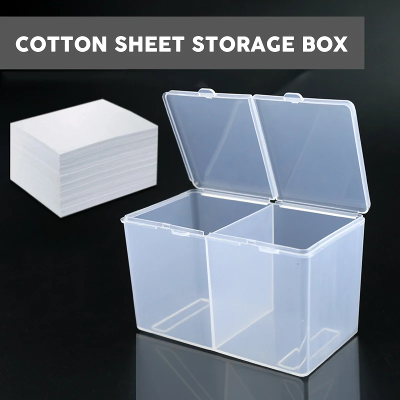 Double Grids Transparent Cotton Sheet Storage Box Make-up Cotton Pad Box Cotton Swab Box Tattoo Accessory