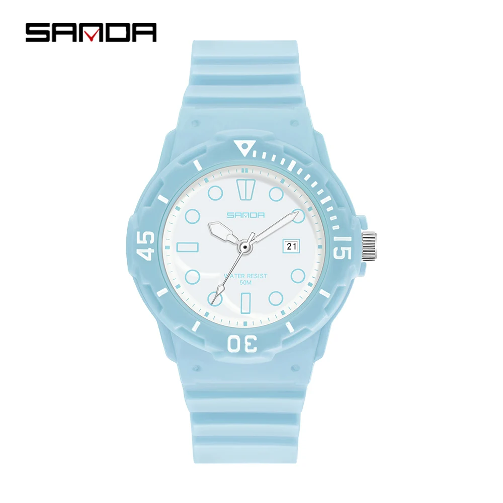 SANDA brand new simple electronic watch multifunctional versatile women's watch Outdoor sports glow-in-the-dark waterproof watch