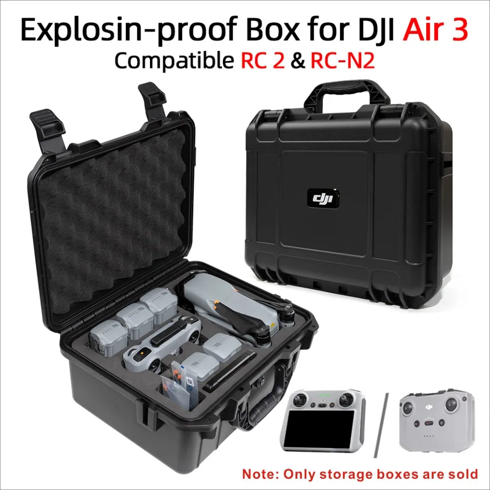 For DJI Air 3 Case Handheld Explosion-proof Box For DJI Air 3 Accessory Storage box compatible RC2/RC-N2 drone accessories,drone storage bag,dji case,drone case,handbag case,camera carrying case