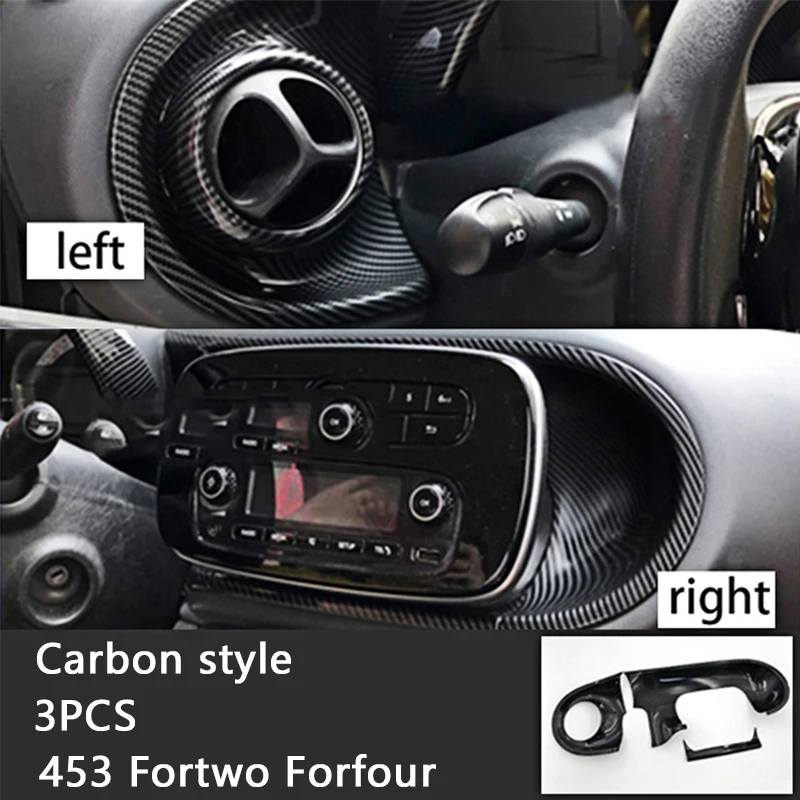Copri Cruscotto In Fibra Di Carbonio Per Smart Fortwo/Forfour 453 2015-2021 - Nero - Foto 2