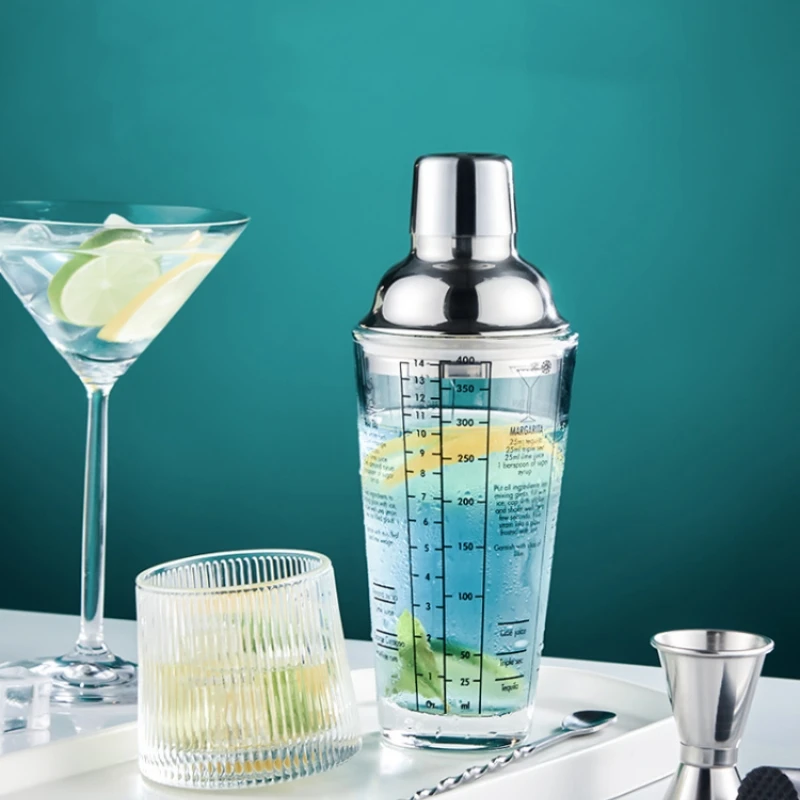 1 Pièce 400ml Acier Inoxydable Verre Shaker À Cocktail Avec