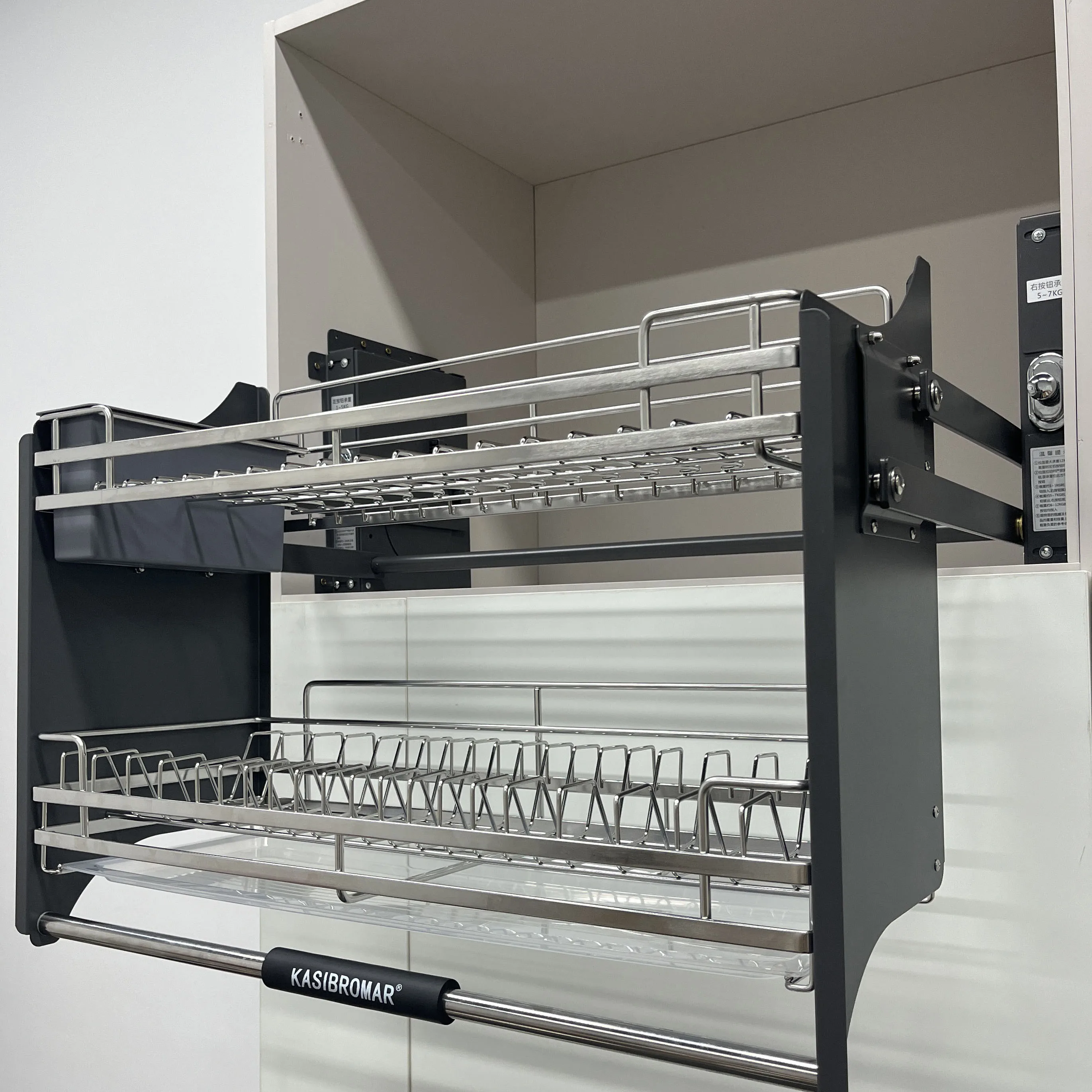 304 Stainless Steel Dishes Lift Chopsticks Box Pull Basket Hanging Cabinet Pull-down Cabinet Storage Dishes Kitchen Cabinet 2