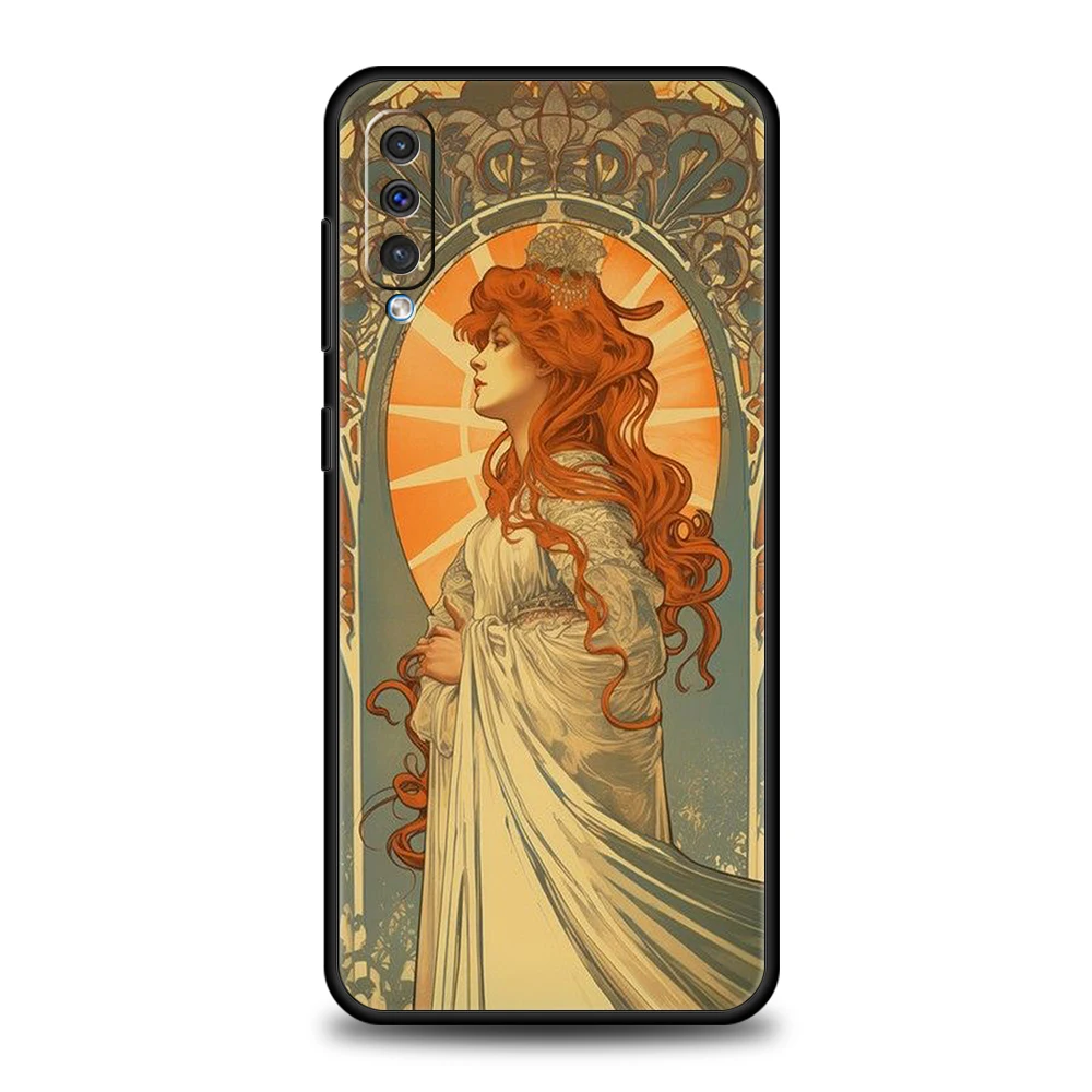 Handyhülle für Samsung Galaxy A16/A34/A24/A22/A12/A54/A52/A02/A03/A06/A70/A50/A10/A20 Weiche TPU Shell Art Poster ALPHONSE MUCHA – Detail 8