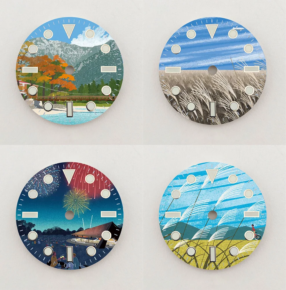 NH35 Dial 28.5mm Dial Natural Landscape Creative Dial NH36 Dial Colour ...