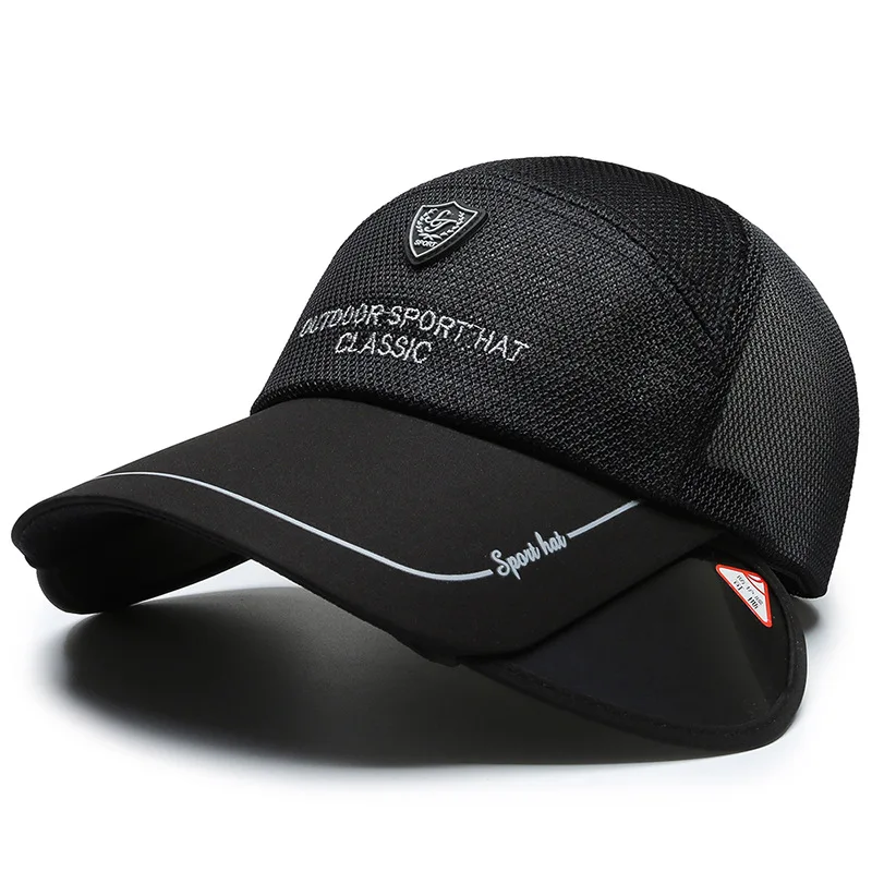 Retractable brim fishing hat male outdoor sports sun hat big brim sun hat Korean fashion baseball cap female  sports hat
