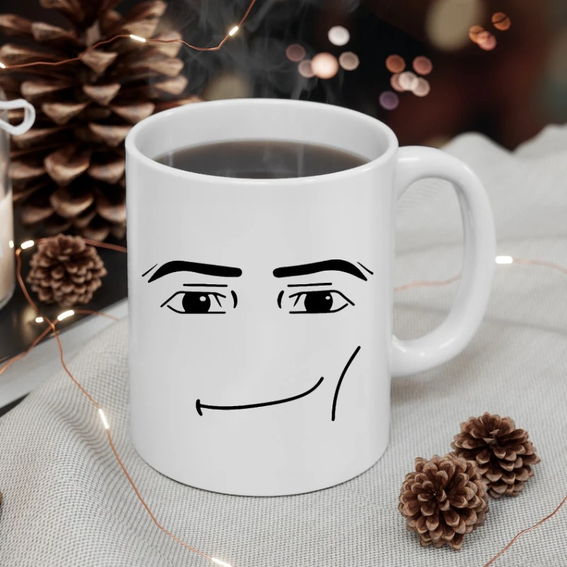 Stylish Ceramic Mug with Cute Woman Face Design - Minimalist Coffee Cup for Milk/Breakfast, Creative Gift for Men/Women