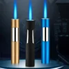 New Torch Luminous Lighter Jet Cigarette Cigar Accessories Pen Airbrush Butane Refill Metal Windproof LighterGadget gift for men 6