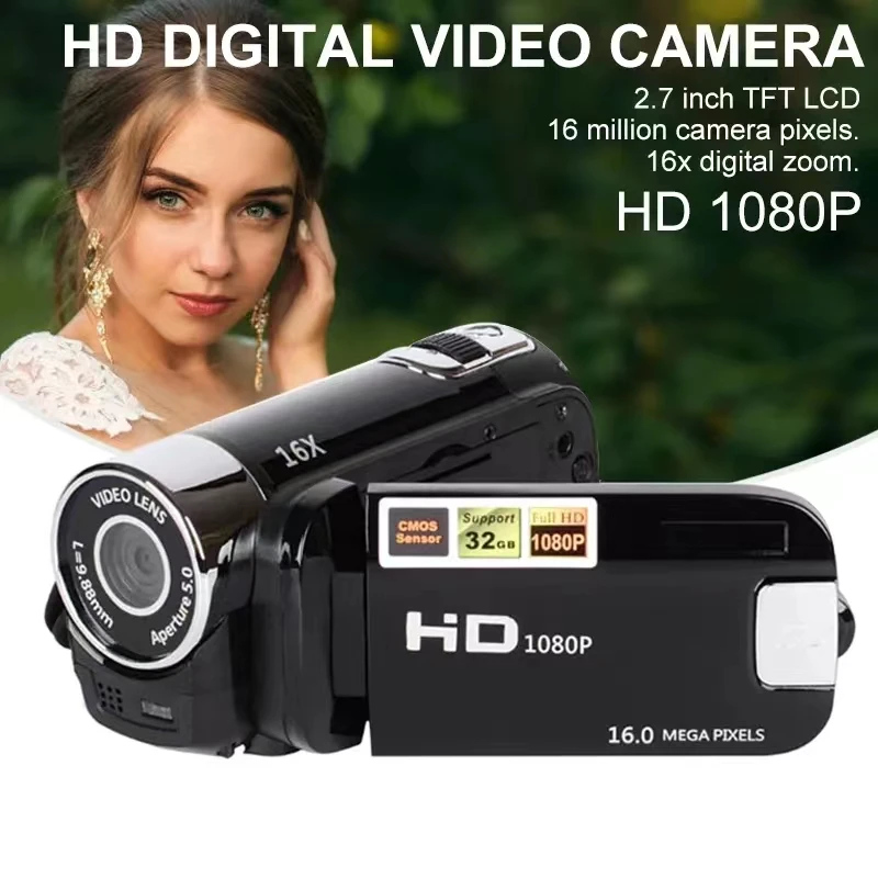 

2024 1080P Digital Cameras Video Recorder 2.7 Inch LCD Screen Microphone DV Camcorder with Zoom Anti-shake Function