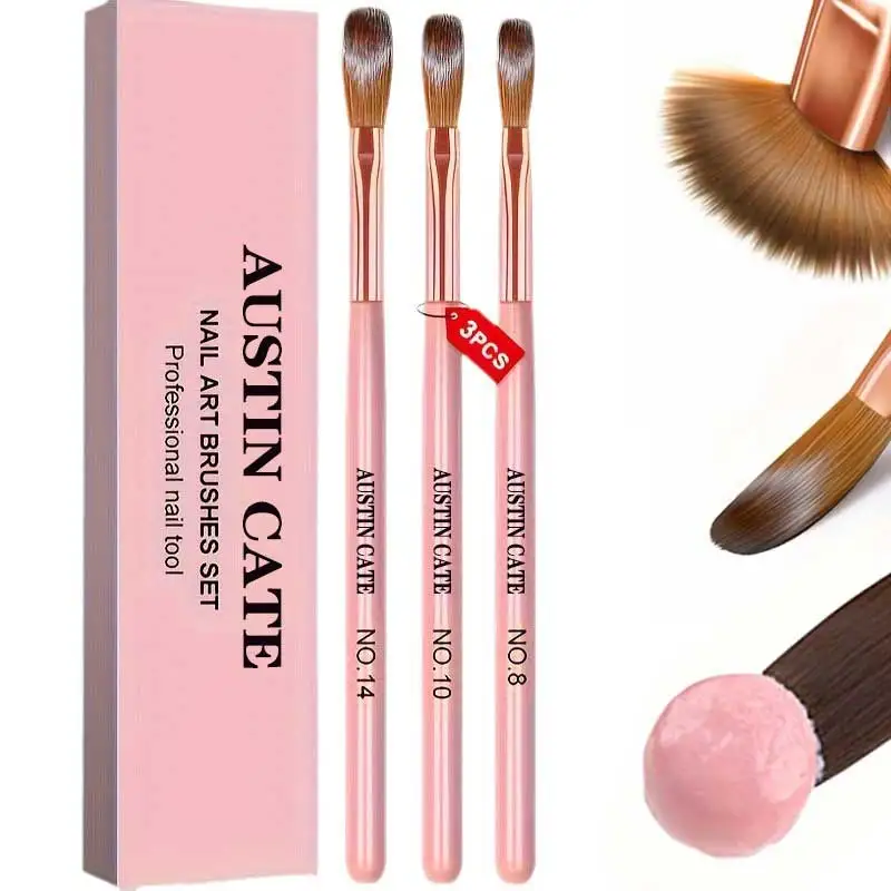 Acrylic Nail Brush Set - Professional 3-Piece Kit for Nail Art and 3D Carving